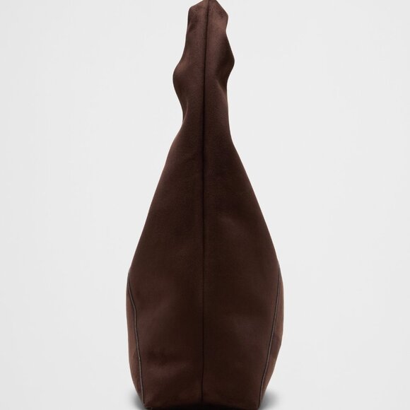 NWT Banana Republic Vegan Suede Slouchy Tote in Rich Chocolate - Gorgeous Bag! - Picture 4 of 6